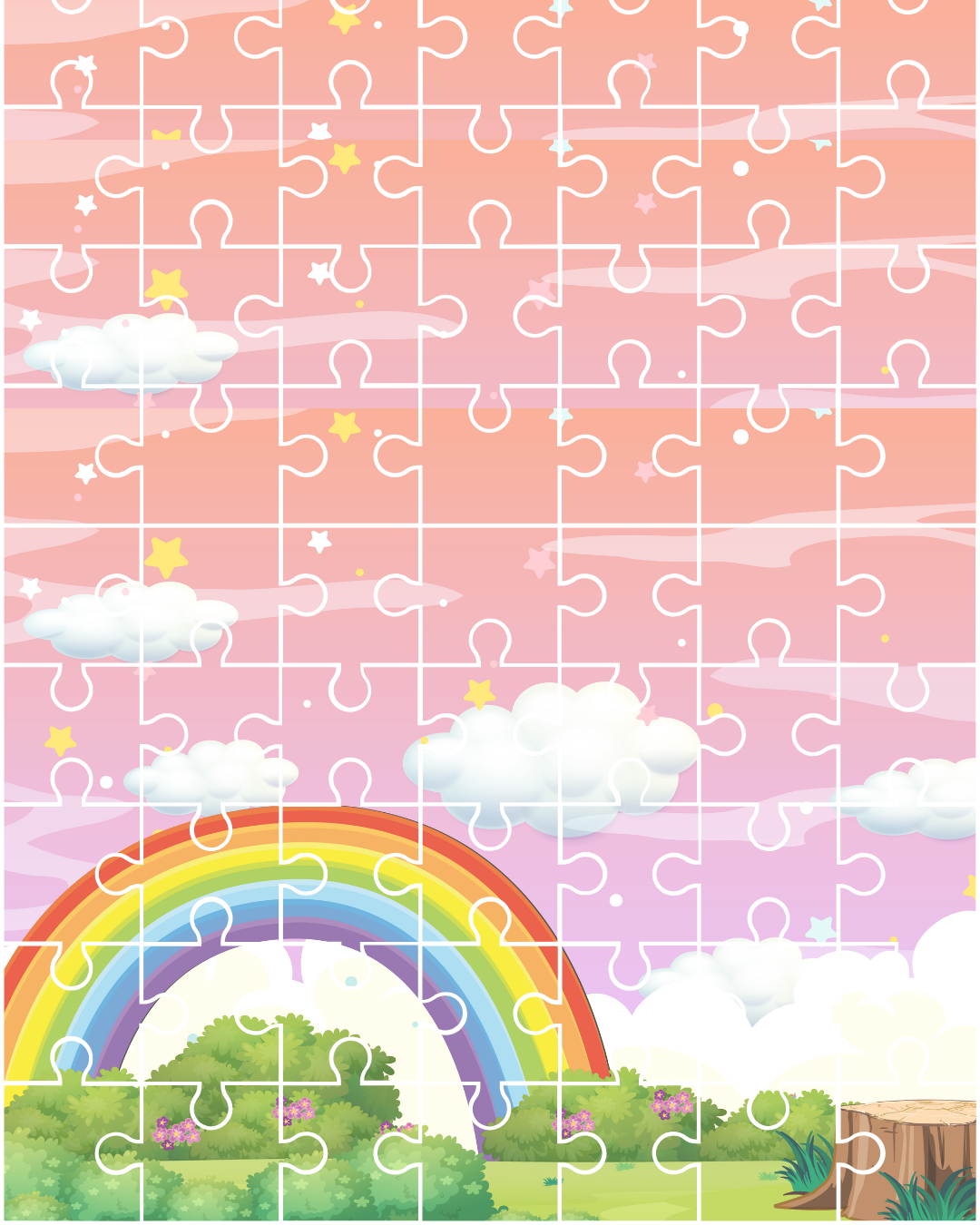 Pink Sky Rainbow Jigsaw Puzzle - Kids Love it | Appropriate for gifting