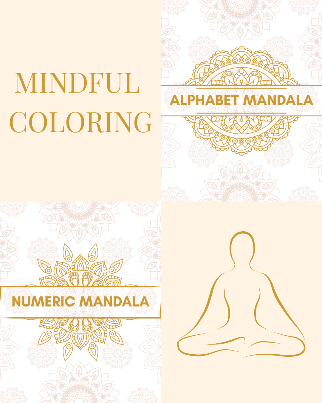 Combo: Alphabet + Numeric Mandala Coloring eBooks