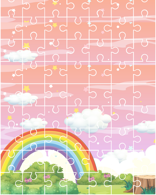 Pink Sky Rainbow Jigsaw Puzzle - Kids Love it | Appropriate for gifting